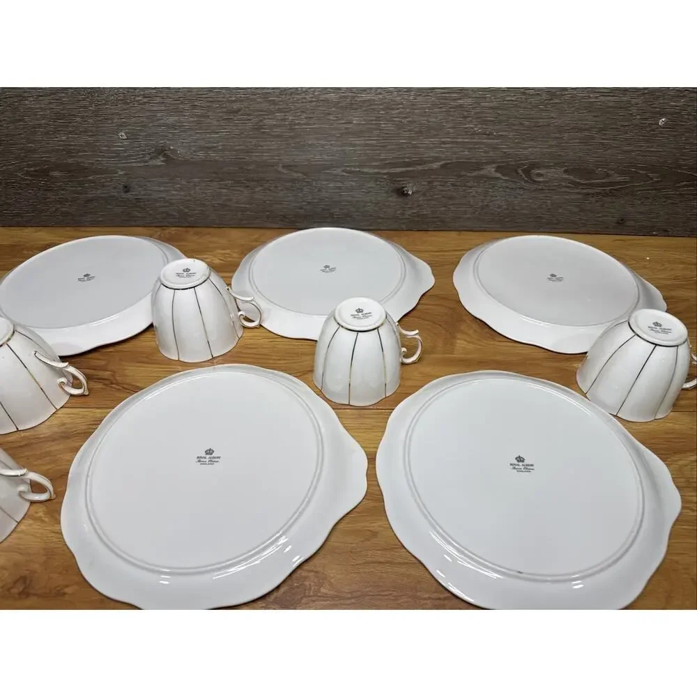 Royal Albert Kent Hostes Plate and Tea Cup 5 Cups 5 Plates 10 Pc Set